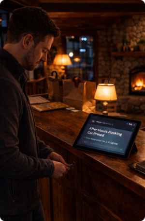 Late-night booking at the lodge