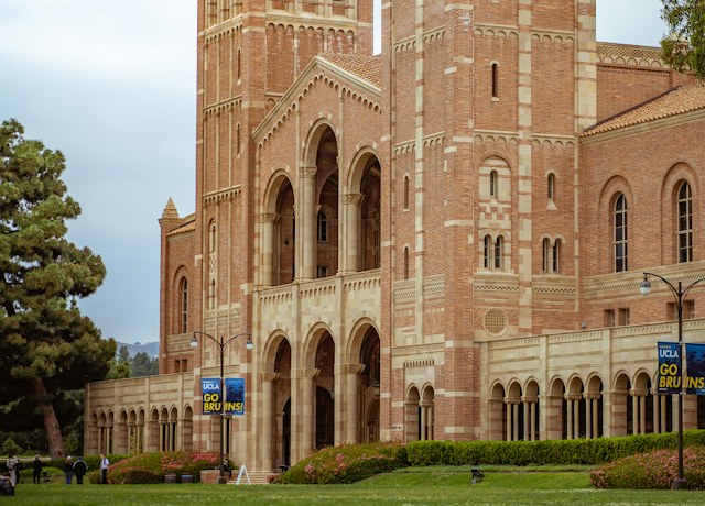 Brick university building on a campus